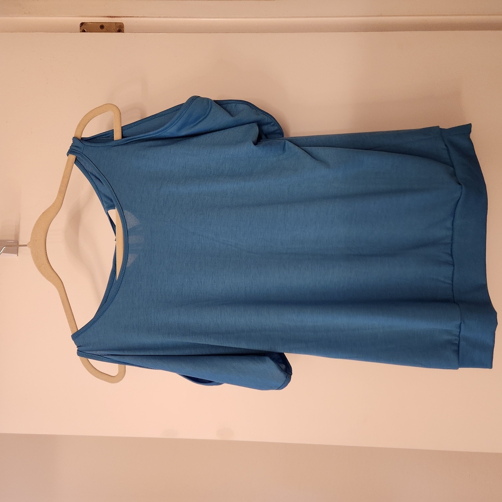 Teal Cold Shoulder Top